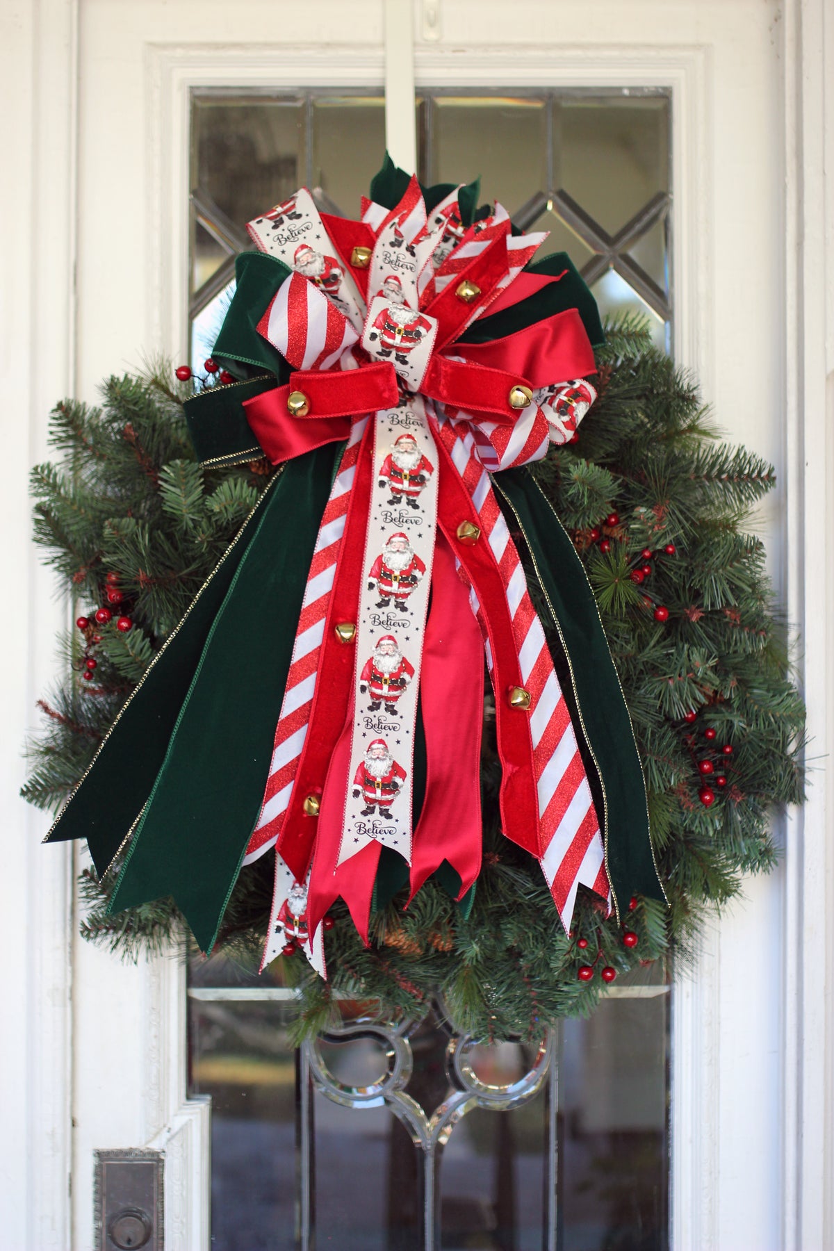 XL Jingle Bells Santa Bow image 0