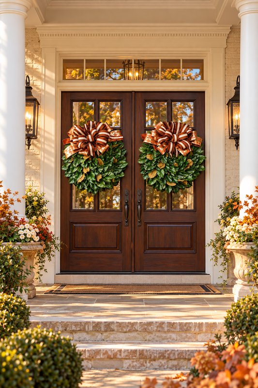 Autumn Elegance Wreath + Bow