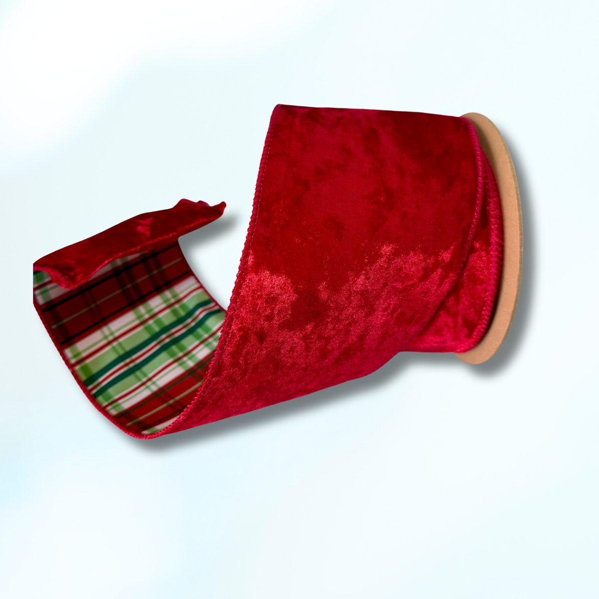 Red Velvet and Christmas Plaid Ribbon