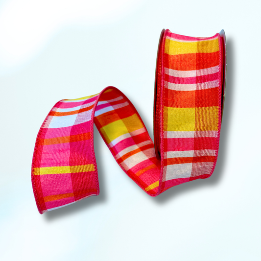 Pink Plaid Ribbon