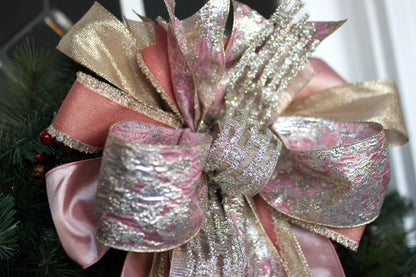 Pink Brocade Shimmer Bow image 1