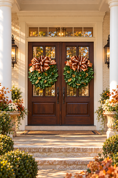 Autumn Elegance Wreath + Bow