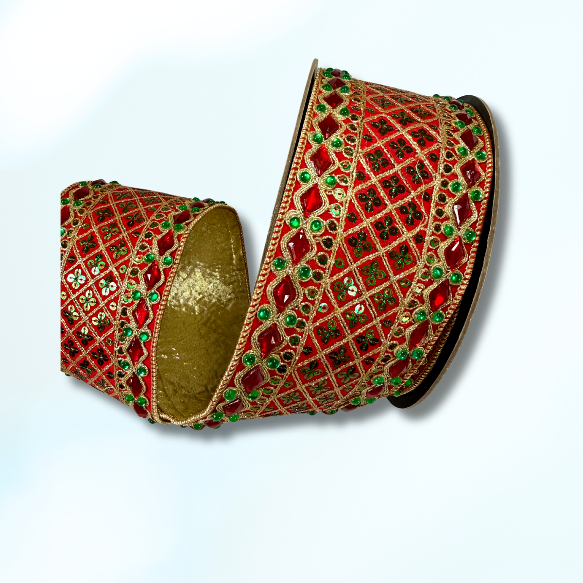 Holiday Sequin Jeweled Ribbon