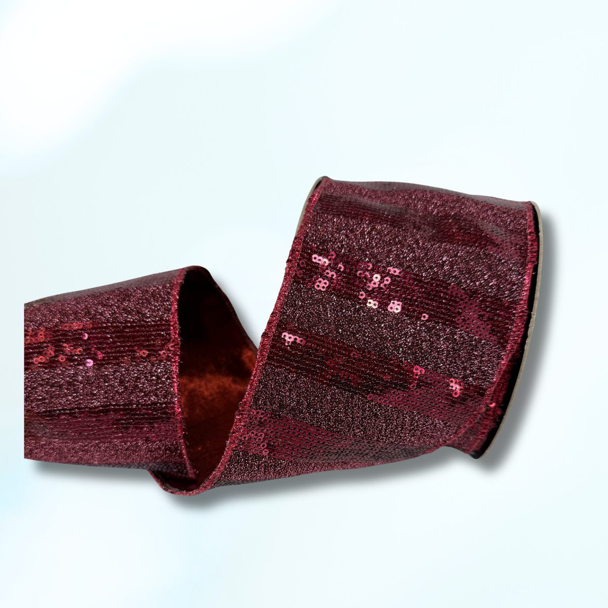 D.Stevens Deep Burgundy Sequin Ribbon