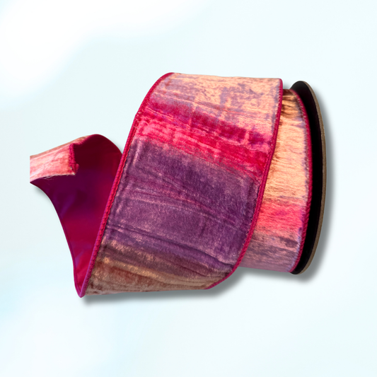 Pink Purple Velvet Ombré Ribbon