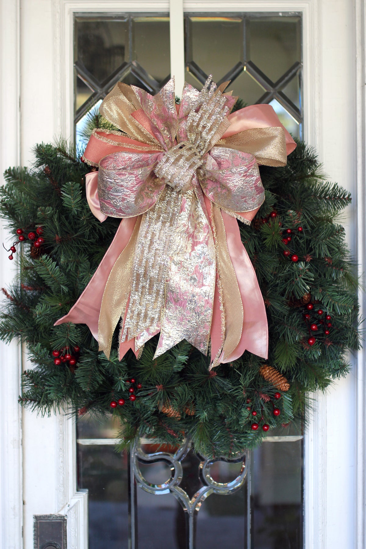 Pink Brocade Shimmer Bow image 0