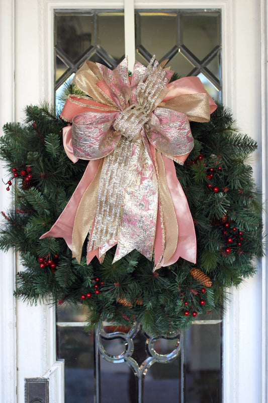 Pink Brocade Shimmer Bow image 0