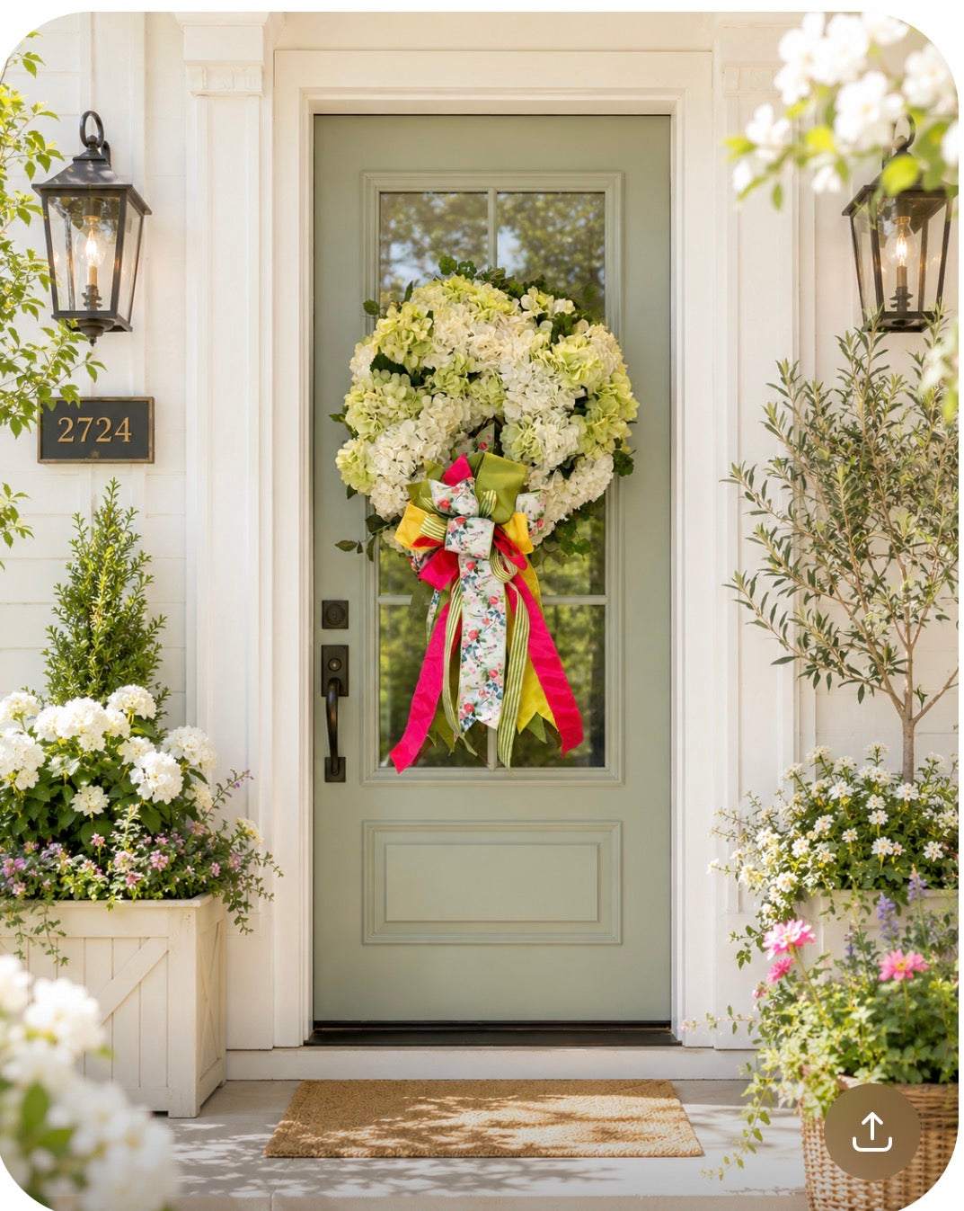 Summer Hydrangea Wreath and Bow Package image 0