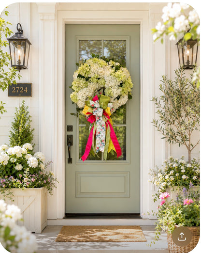 Summer Hydrangea Wreath and Bow Package image 0